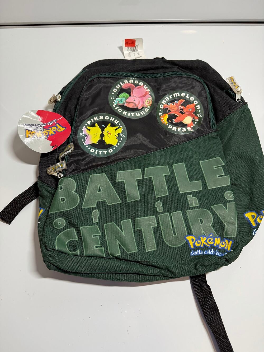 New NOS vintage NWT green pokermon backpack pikachu charmelon bulbasaur gotta